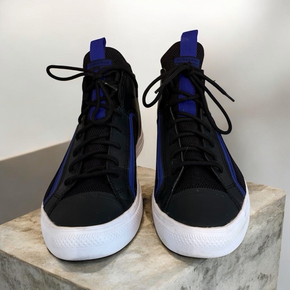 Black and Blue High-Top Sneakers - Picture 5 of 11